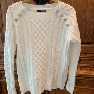 SHEIN cable knit sweater with pretty button detail.